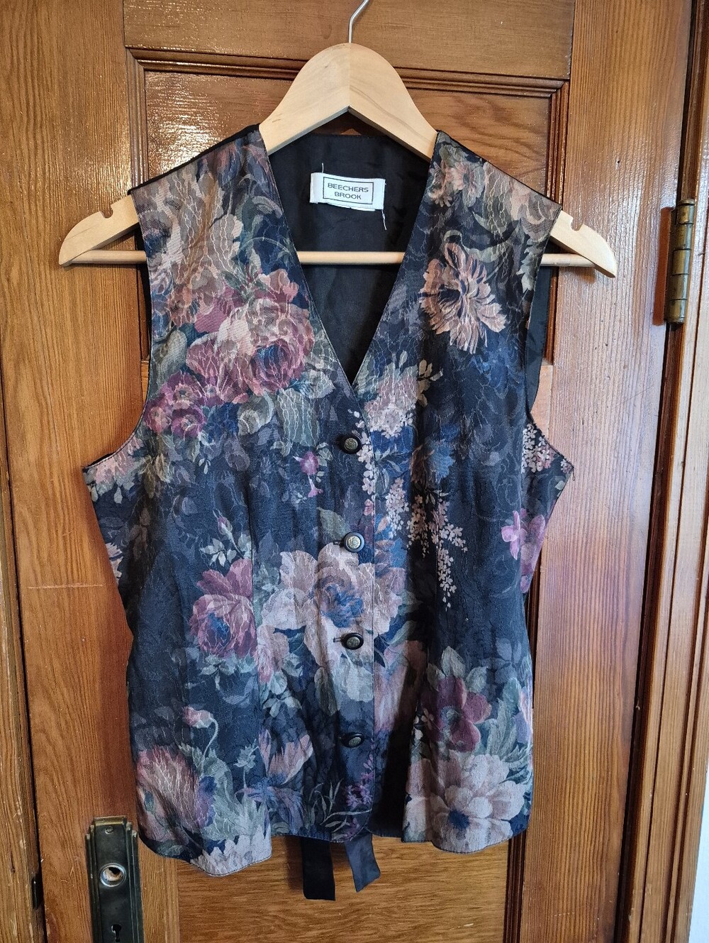 Vintage Floral Brocade Vest Small By Beechers Brook
